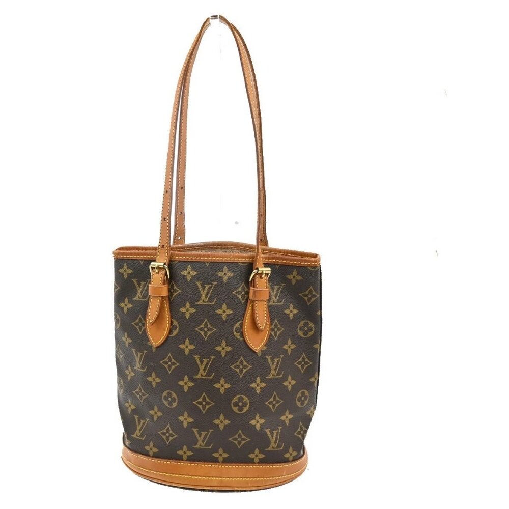 LOUIS VUITTON BUCKET PM Shoulder Tote Bag Monogram Leather Brown M42238 30AA147 - Picture 4 of 16